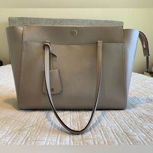 Tory Burch Leather Parker Tote Gray NWOT